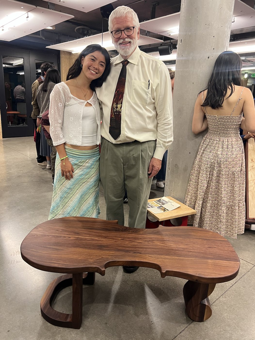 Symphony and Craig Milroy with the finished Espressivo table